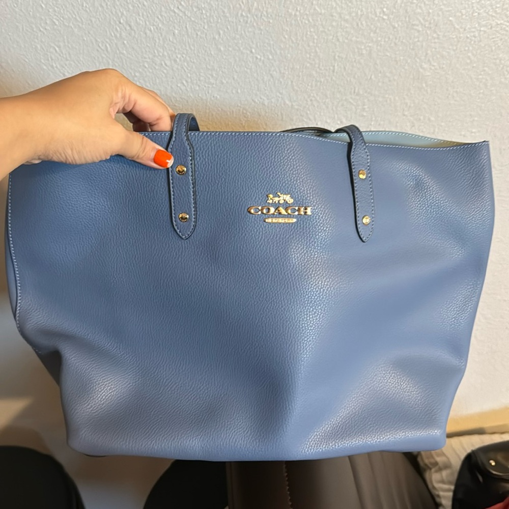 Coach pastel powder blue tote